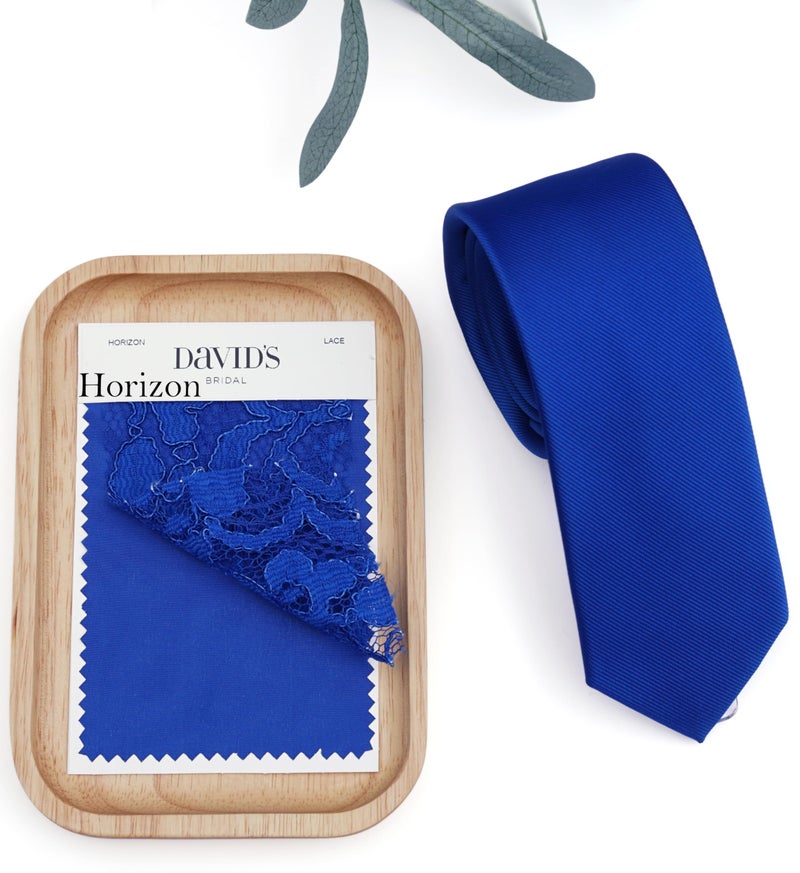 ZENXUS Solid Skinny Ties for Men, 2.5 inch Slim Royal Blue Necktie - Image 5